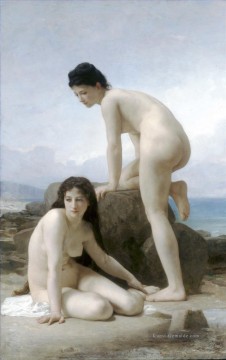 Klassischer Menschlicher Körper Werke - Les deux baigneuses William Adolphe Bouguereau Nacktheit